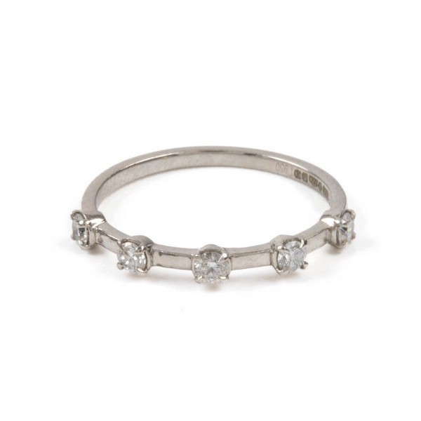 Lot 57  
            Nottingham Luxury Room - Delivery Only 

                
Platinum 950 0.20ct Laboratory Grown Diamond Five Stone Band Ring, Size H½, 1.6g