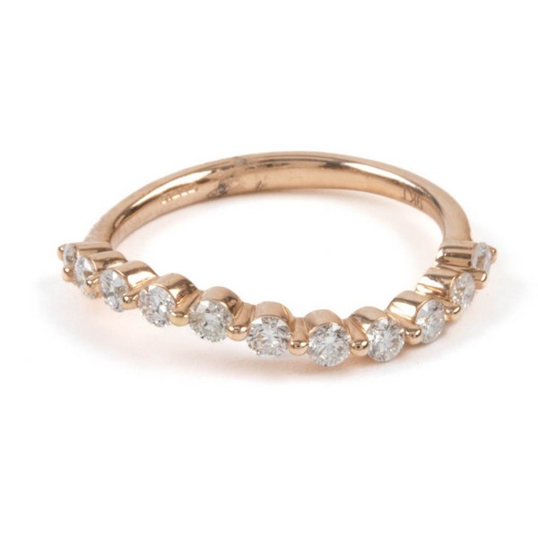 Lot 59  
            Nottingham Luxury Room - Delivery Only 

                
9ct Rose Gold 0.52ct Laboratory Grown Diamond Wave Band Ring, Size M, 1.8g