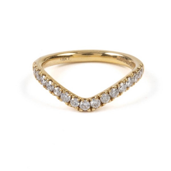 Lot 66  
            Nottingham Luxury Room - Delivery Only 

                
18ct Yellow Gold 0.32ct Laboratory Grown Diamond Wave Ring, Size G½, 1.9g