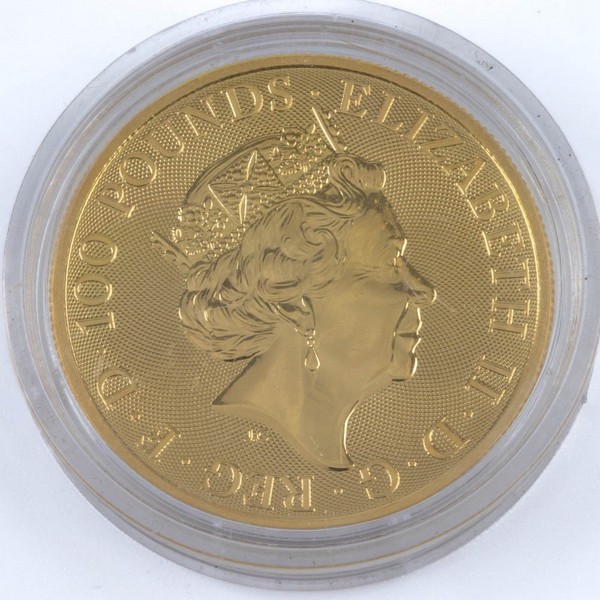 Lot 6  
            Nottingham Luxury Room - Delivery Only 

                
24ct Gold 2023 'Yale of Beaufort' Queen Elizabeth II One Ounce Coin.  Auction Gui...