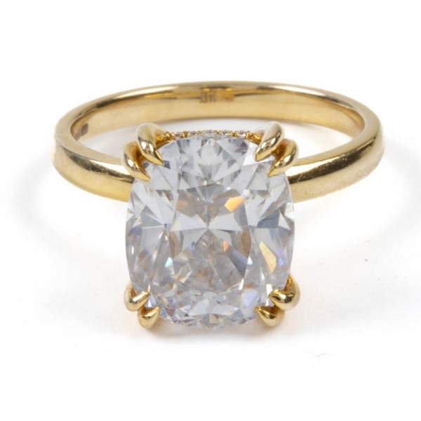 Lot 74  
            Nottingham Luxury Room - Delivery Only 

                
14ct Yellow Gold Moissonite Single Stone Ring, Size Q½, 5.7g