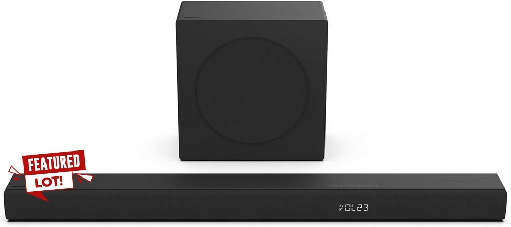 Lot 22  
            Chesterfield Tech - Collection or Optional Delivery Available 

                
HISENSE HS3100 SOUND BAR (ORIGINAL RRP - £100) IN BLACK. (WITH BOX) [JPTC88641]