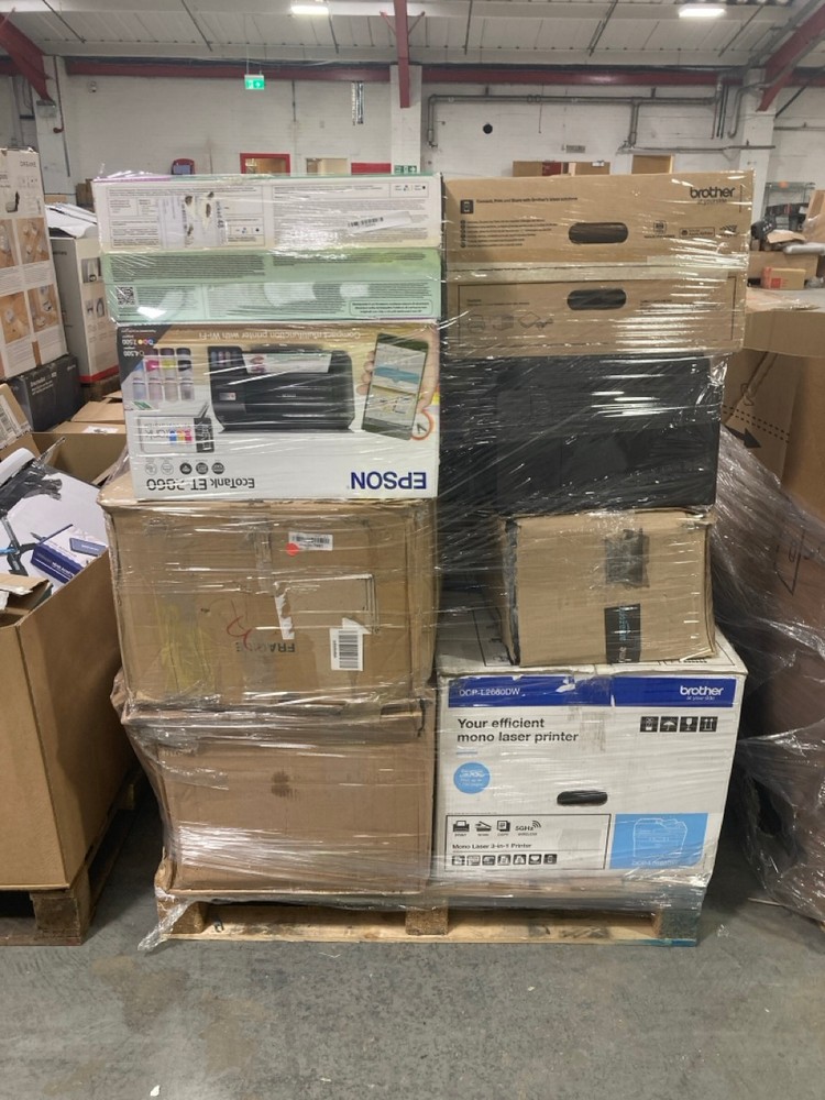 Lot 29  
            Chesterfield Tech - Collection or Optional Delivery Available 

                
PALLET OF ASSORTED PRINTERS. [JPTC88046] (KERBSIDE PALLET DELIVERY)