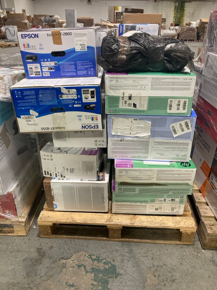 Lot 36  
            Chesterfield Tech - Collection or Optional Delivery Available 

                
PALLET OF ASSORTED PRINTERS. [JPTC88082] (KERBSIDE PALLET DELIVERY)