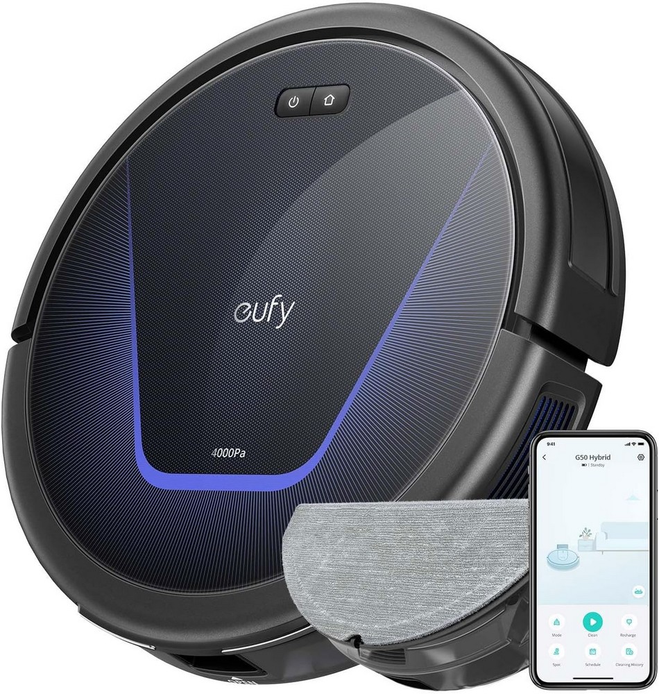 Lot 103  
            Chesterfield Tech - Parcel Delivery Only 

                
EUFY G50 HYBRID ROBOT VACUUM (ORIGINAL RRP - £199) IN BLACK. (WITH BOX) [JPTC88512]