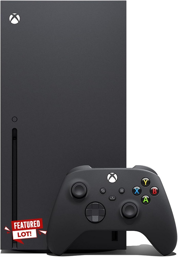 Lot 141  
            Chesterfield Tech - Parcel Delivery Only 

                
MICROSOFT XBOX SERIES X GAMES CONSOLE (ORIGINAL RRP - £499.99) IN BLACK. (WITH BO...