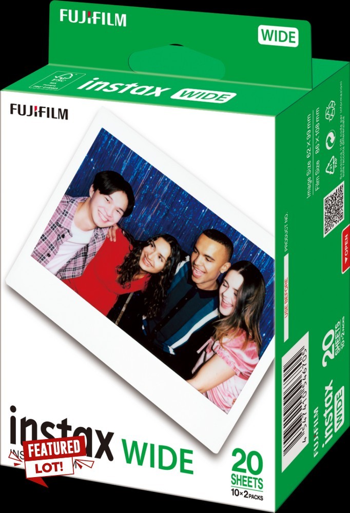 Lot 45  
            Chesterfield Tech - Parcel Delivery Only 

                
FUJIFILM INSTAX WIDE 20 SHEETS INSTANT FILM (ORIGINAL RRP - £170). (WITH BOX). (S...