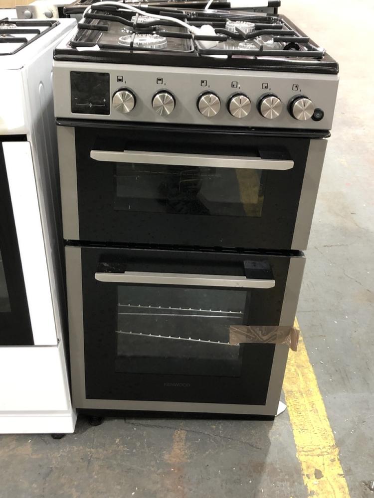 Lot 100  
            Chesterfield SR39 - Collection or Optional Delivery Available 

                
KENWOOD 4 BURNER DOUBLE OVEN IN STAINLESS STEEL MODEL: KTG506S1 ORIGINAL RRP- £37...
