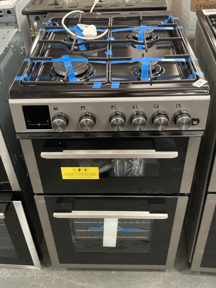 Lot 104  
            Chesterfield SR39 - Collection or Optional Delivery Available 

                
KENWOOD 4 BURNER DOUBLE OVEN IN STAINLESS STEEL MODEL: KTG506S1 ORIGINAL RRP- £37...