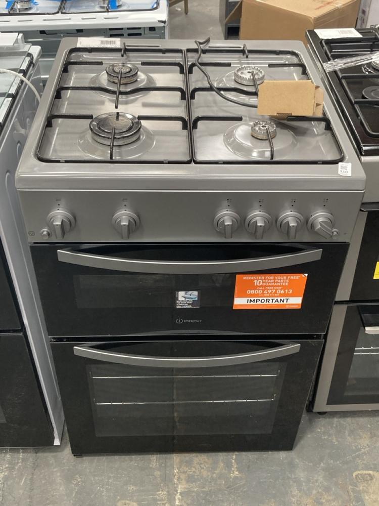 Lot 110  
            Chesterfield SR39 - Collection or Optional Delivery Available 

                
INDESIT 4 BURNER DOUBLE OVEN IN STAINLESS STEEL MODEL: IDG6GS ORIGINAL RRP- £449 ...