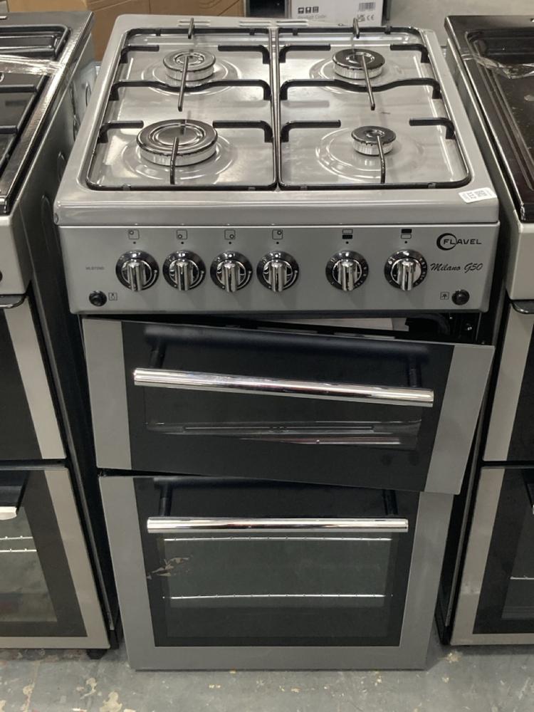 Lot 112  
            Chesterfield SR39 - Collection or Optional Delivery Available 

                
FLAVEL MILANO G50 4 BURNER DOUBLE OVEN IN GREY MODEL: MLB72ND ORIGINAL RRP- £389 ...