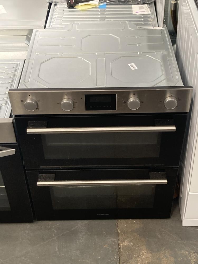 Lot 124  
            Chesterfield SR39 - Collection or Optional Delivery Available 

                
HISENSE BUILT IN DOUBLE ELECTRIC OVEN IN STAINLESS STEEL MODEL: BID75211XUK ORIGI...