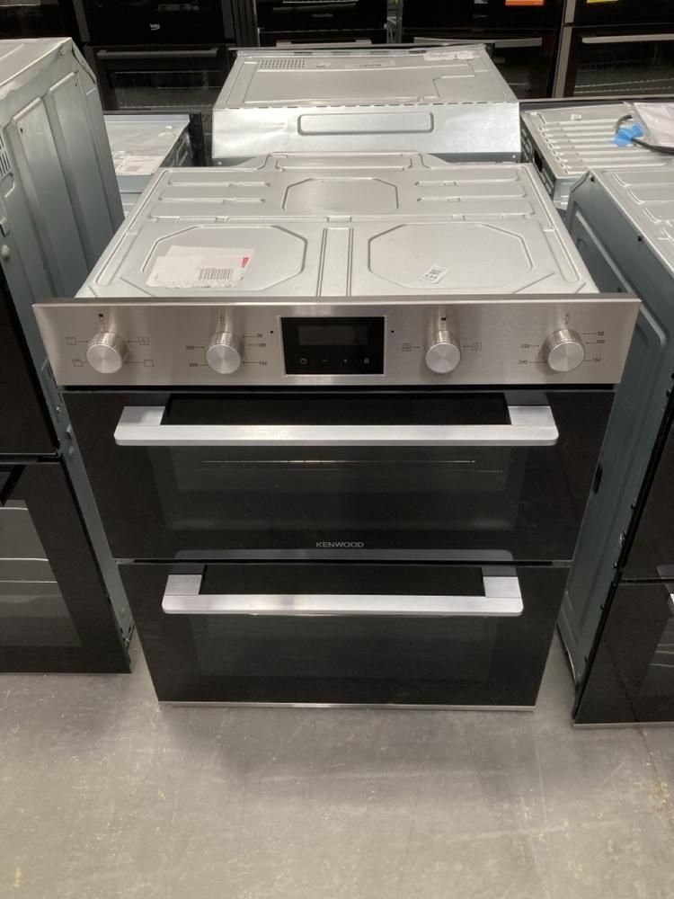 Lot 134  
            Chesterfield SR39 - Collection or Optional Delivery Available 

                
KENWOOD BUILT IN DOUBLE ELECTRIC OVEN IN STAINLESS STEEL MODEL: KBUDOX25 ORIGINAL...