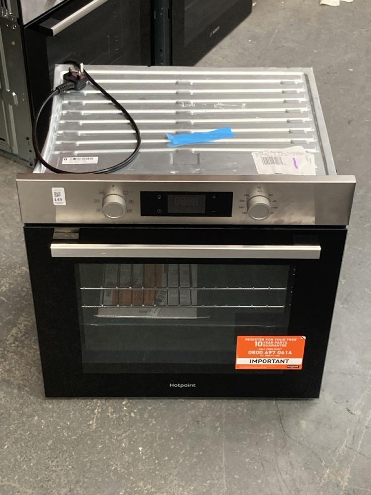 Lot 145  
            Chesterfield SR39 - Collection or Optional Delivery Available 

                
HOTPOINT BUILT IN SINGLE ELECTRIC OVEN IN STAINLESS STEEL MODEL: HO255C ORIGINAL ...