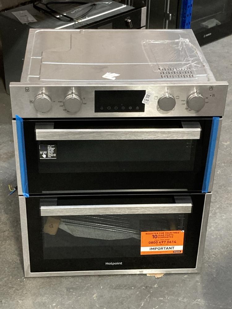 Lot 159  
            Chesterfield SR39 - Collection or Optional Delivery Available 

                
HOTPOINT BUILT IN DOUBLE ELECTRIC OVEN IN STAINLESS STEEL MODEL: DUH10DIX ORIGINA...