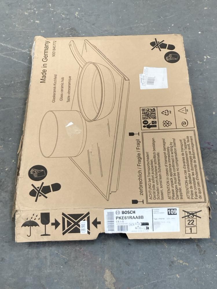 Lot 161  
            Chesterfield SR39 - Collection or Optional Delivery Available 

                
BOSCH COOKTOP IN BLACK MODEL: PKE61RAA8B ORIGINAL RRP- £249 (LOCATION: B RACKING)