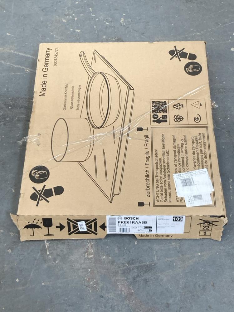 Lot 162  
            Chesterfield SR39 - Collection or Optional Delivery Available 

                
BOSCH COOKTOP IN BLACK MODEL: PKE61RAA8B ORIGINAL RRP- £249 (LOCATION: B RACKING)
