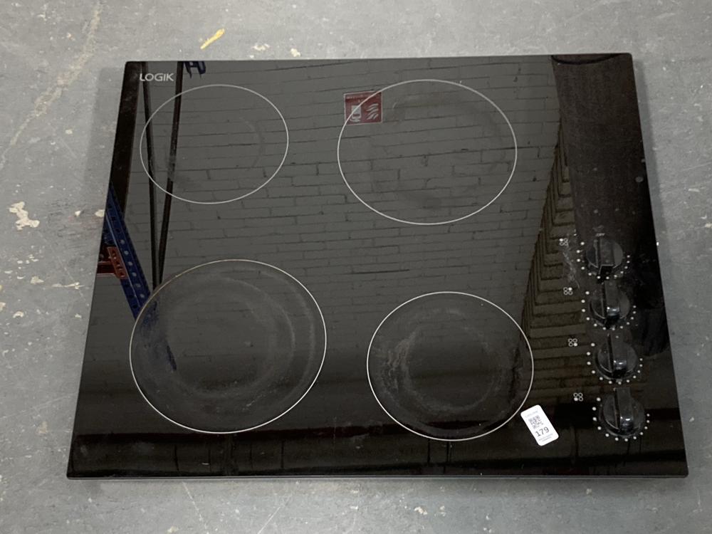 Lot 179  
            Chesterfield SR39 - Collection 

                
LOGIK BUILT-IN CERAMIC HOB IN BLACK MODEL: LCHOBKN23 ORIGINAL RRP- £100 (COLLECTI...