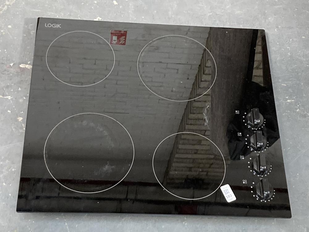 Lot 183  
            Chesterfield SR39 - Collection 

                
LOGIK BUILT-IN CERAMIC HOB IN BLACK MODEL: LCHOBKN23 ORIGINAL RRP- £100 (COLLECTI...