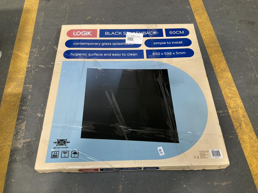 Lot 186  
            Chesterfield SR39 - Collection or Optional Delivery Available 

                
LOGIK 60CM BLACK SPLASHBACK MODEL: L60SPGB21 (LOCATION: B RACKING)