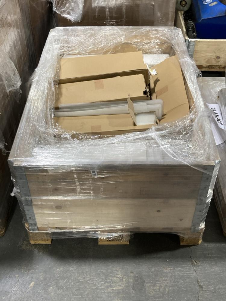 Lot 208  
            Chesterfield SR39 - Collection or Optional Delivery Available 

                
PALLET OF PMMA CLEAR OBLONG PLATE 520 X 111 X 3.1MM (LOCATION: B4) (KERBSIDE PALL...