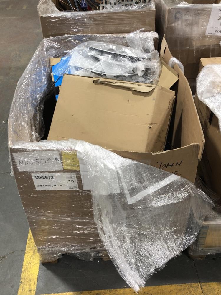 Lot 212  
            Chesterfield SR39 - Collection or Optional Delivery Available 

                
PALLET OF ASSORTED ITEMS TO INCLUDE TOPTECH WHEEL TRIMS (LOCATION: B4) (KERBSIDE ...