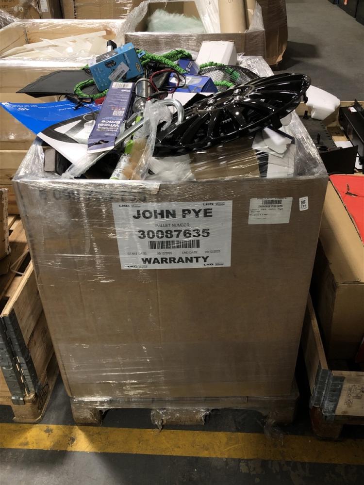 Lot 219  
            Chesterfield SR39 - Collection or Optional Delivery Available 

                
PALLET OF ASSORTED ITEMS TO INCLUDE WHEEL BRACE (LOCATION: B4) (KERBSIDE PALLET D...