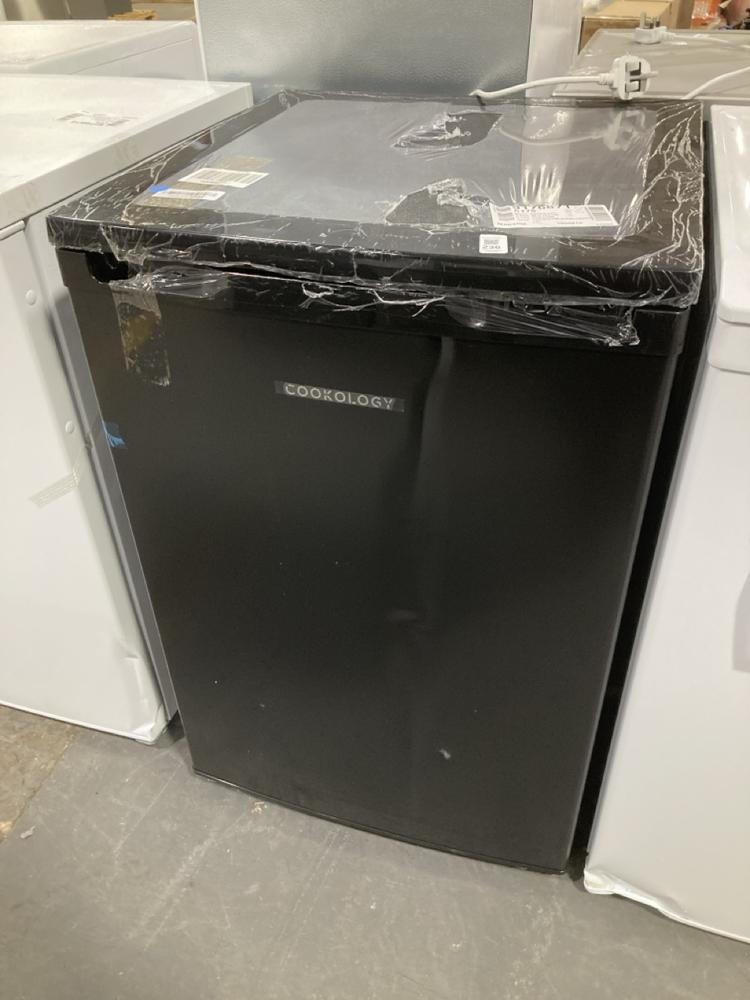 Lot 236  
            Chesterfield SR39 - Collection or Optional Delivery Available 

                
COOKOLOGY REFRIGERATOR IN BLACK MODEL: UCIB113BK ORIGINAL RRP- £260 (LOCATION: B5)