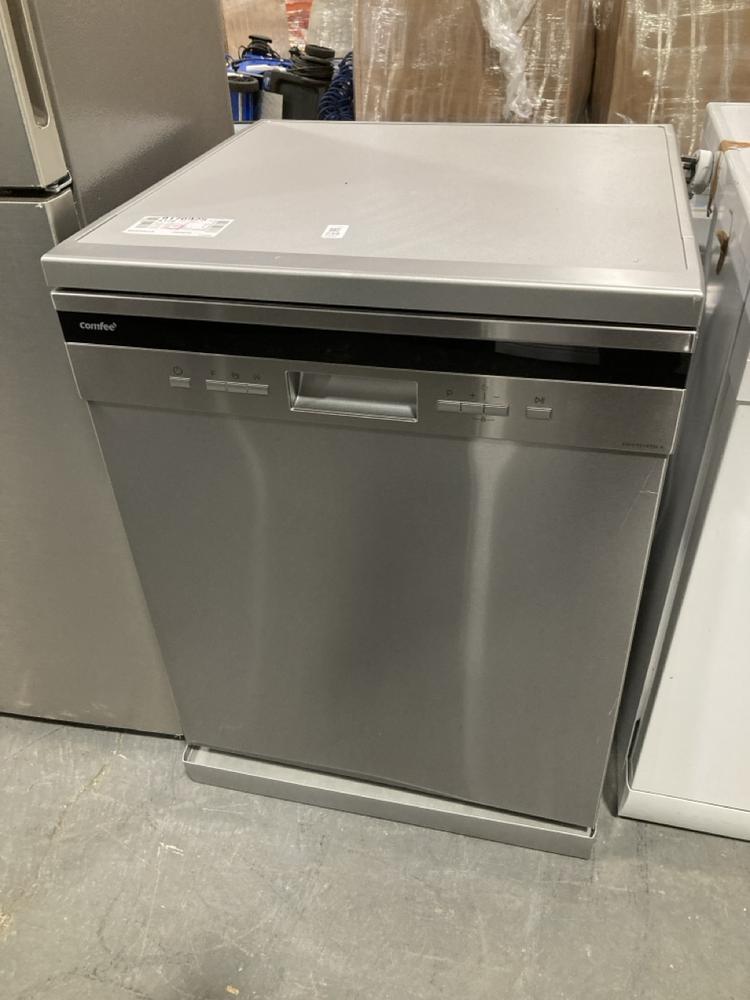 Lot 239  
            Chesterfield SR39 - Collection or Optional Delivery Available 

                
COMFEE FREESTANDING DISHWASHER IN SILVER MODEL: KWHFD1435E-X ORIGINAL RRP- £227 (...