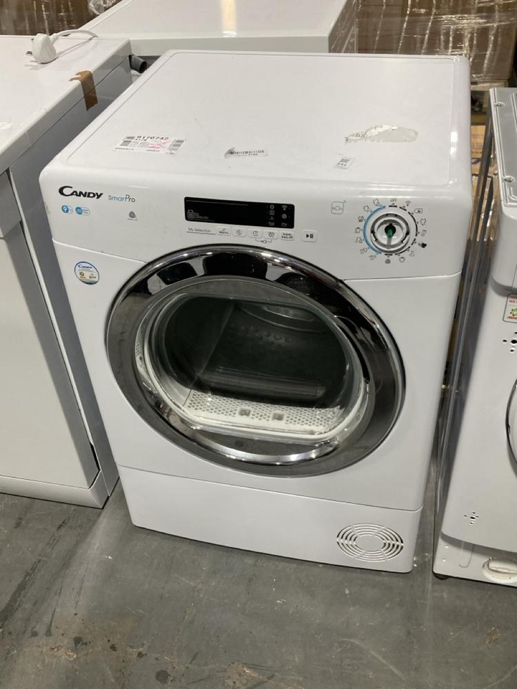 Lot 241  
            Chesterfield SR39 - Collection or Optional Delivery Available 

                
CANDY SMART PRO 9KG TUMBLE DRYER IN WHITE MODEL: CSOEC9DCG-80 ORIGINAL RRP- £359 ...