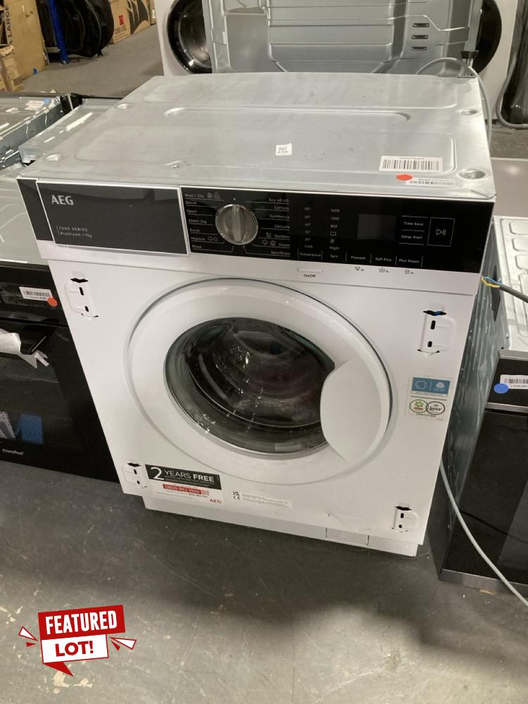 Lot 249  
            Chesterfield SR39 - Collection or Optional Delivery Available 

                
AEG 7000 SERIES PRO STEAM 7KG WASHING MACHINE IN WHITE MODEL: LF7E7431BI ORIGINAL...