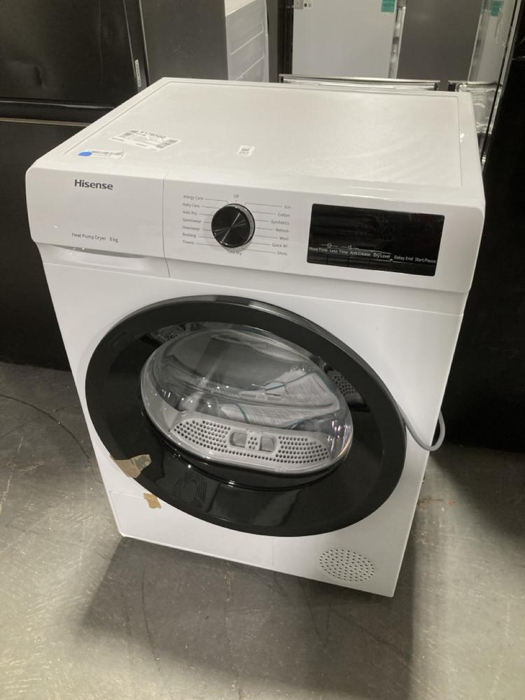 Lot 252  
            Chesterfield SR39 - Collection or Optional Delivery Available 

                
HISENSE HEAT PUMP 8KG TUMBLE DRYER IN WHITE MODEL: DH1Q802BW2 ORIGINAL RRP- £499 ...