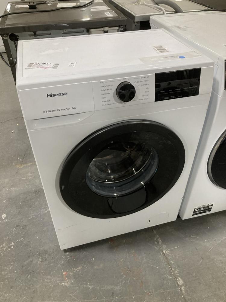 Lot 259  
            Chesterfield SR39 - Collection or Optional Delivery Available 

                
HISENSE STEAM INVERTER 7KG WASHING MACHINE IN WHITE MODEL: WF1G7021BW ORIGINAL RR...