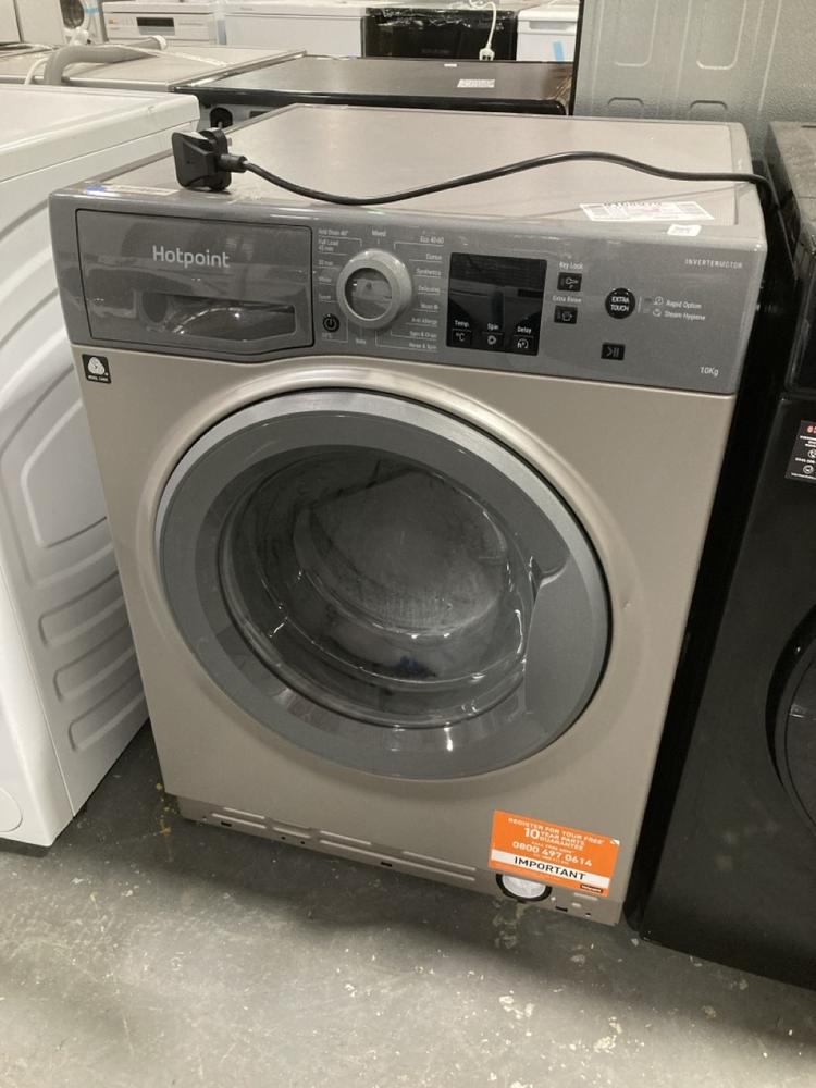 Lot 261  
            Chesterfield SR39 - Collection or Optional Delivery Available 

                
HOTPOINT INVERTERMOTOR 10KG WASHING MACHINE IN SILVER MODEL: NSWM1046GGUK ORIGINA...