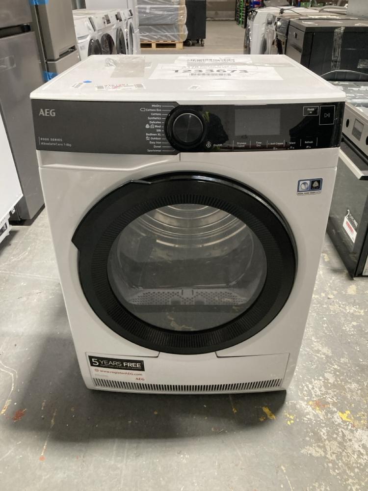 Lot 266  
            Chesterfield SR39 - Collection or Optional Delivery Available 

                
AEG 8000 SERIES ABSOLUTE CARE 8KG TUMBLE DRYER IN WHITE MODEL: TR848P4B ORIGINAL ...