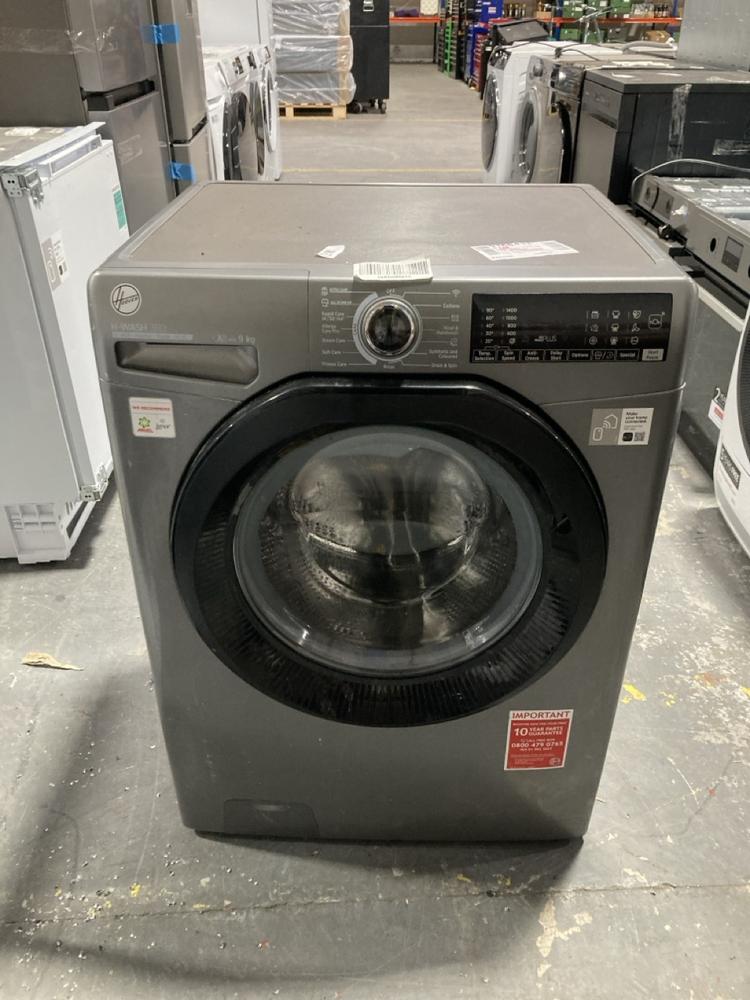 Lot 274  
            Chesterfield SR39 - Collection or Optional Delivery Available 

                
HOOVER H-WASH 300 1400RPM INVERTER STEAM 9KG WASHING MACHINE IN SILVER MODEL: H3W...
