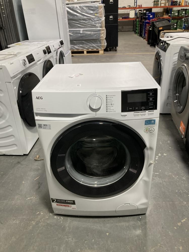 Lot 278  
            Chesterfield SR39 - Collection or Optional Delivery Available 

                
AEG 6000 SERIES PRO SENSE 10KG WASHING MACHINE IN WHITE MODEL: LFR61144B ORIGINAL...