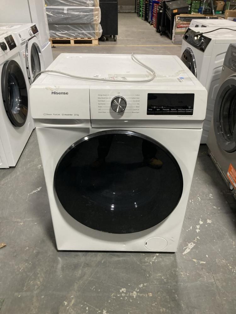 Lot 279  
            Chesterfield SR39 - Collection or Optional Delivery Available 

                
HISENSE STEAM PUREJET INVERTER 10KG WASHING MACHINE IN WHITE MODEL: WFQA1014EVJM ...