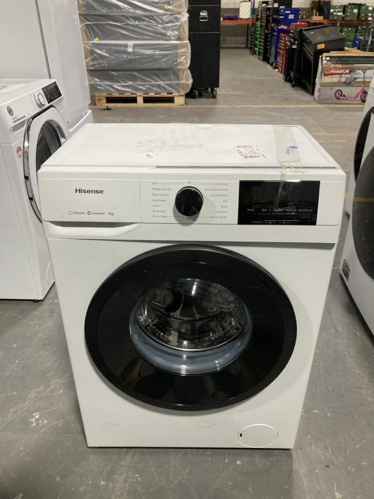 Lot 280  
            Chesterfield SR39 - Collection or Optional Delivery Available 

                
HISENSE STEAM INVERTER 7KG WASHING MACHINE IN WHITE MODEL: WF1G7021BW ORIGINAL RR...
