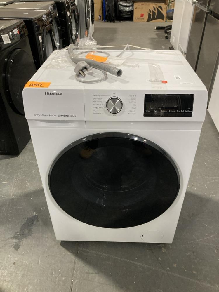 Lot 287  
            Chesterfield SR39 - Collection or Optional Delivery Available 

                
HISENSE PURE STEAM PUREJET INVERTER 8/5KG WASHER DRYER IN WHITE MODEL: WDQA8014EV...