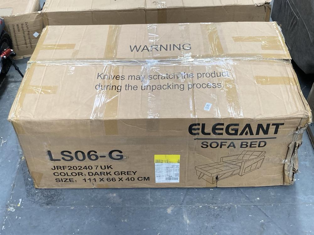 Lot 330  
            Chesterfield SR39 - Collection or Optional Delivery Available 

                
ELEGANT SOFA BED IN DARK GREY MODEL: LS06-G 111 X 66 X 40CM (LOCATION: B7)