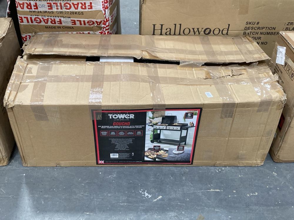 Lot 332  
            Chesterfield SR39 - Collection or Optional Delivery Available 

                
TOWER GAUCHO SIX BURNER GAS BBQ AND PLANCHA ORIGINAL RRP- £400 (LOCATION: B7)