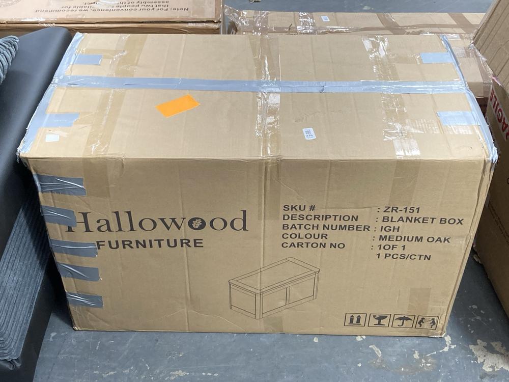 Lot 336  
            Chesterfield SR39 - Collection or Optional Delivery Available 

                
HALLOWOOD BLANKET BOX IN MEDIUM OAK MODEL: ZR-151 ORIGINAL RRP- £236 (LOCATION: B7)