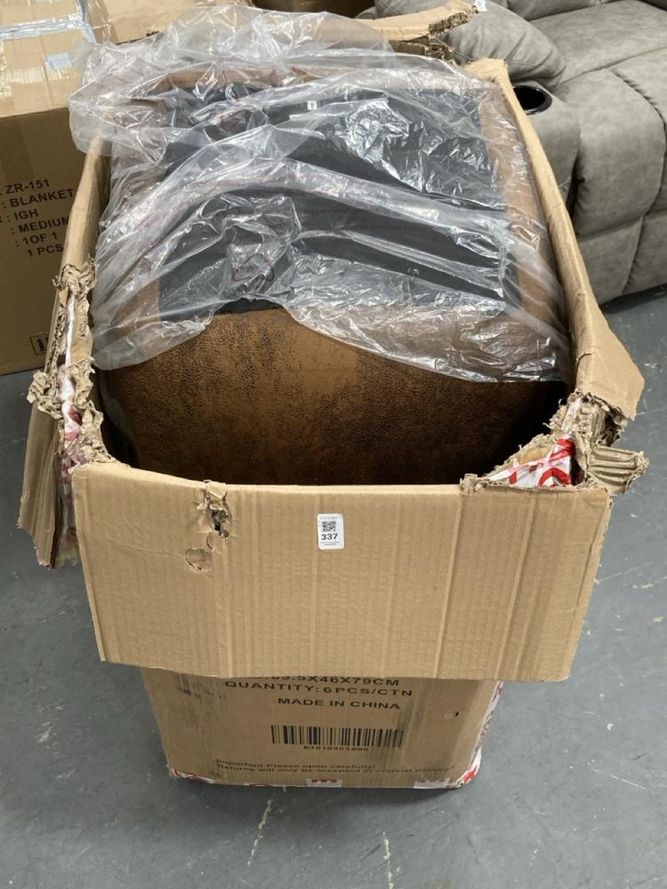 Lot 337  
            Chesterfield SR39 - Collection or Optional Delivery Available 

                
DINING CHAIR IN BROWN (LOCATION: B7)