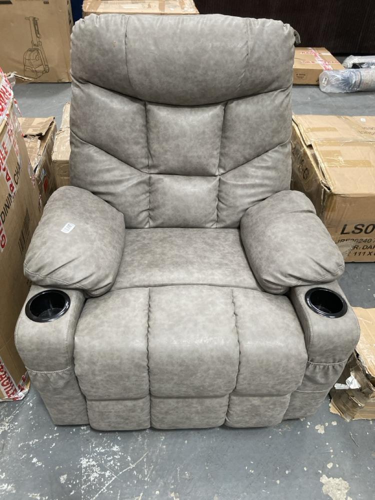 Lot 338  
            Chesterfield SR39 - Collection or Optional Delivery Available 

                
HOMCOM MANUAL RECLINING CHAIR IN FAUX LEATHER ORIGINAL RRP- £240 (LOCATION: B7)