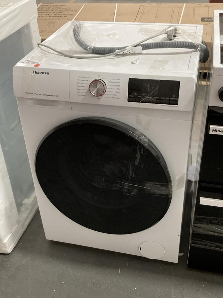 Lot 368  
            Chesterfield SR39 - Collection or Optional Delivery Available 

                
HISENSE STEAM PUREJET INVERTER 9KG WASHING MACHINE IN WHITE MODEL: WFQA9014EVJM O...