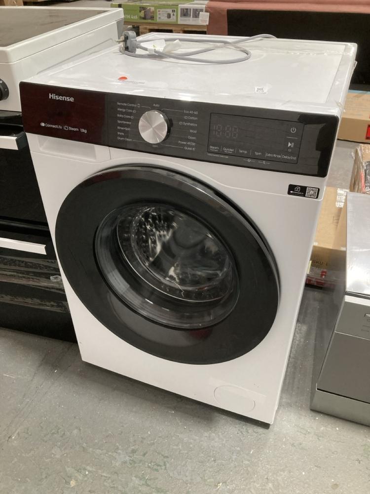Lot 370  
            Chesterfield SR39 - Collection or Optional Delivery Available 

                
HISENSE CONNECTLIFE STEAM 12KG WASHING MACHINE IN WHITE MODEL: WF3S1243BW3 ORIGIN...