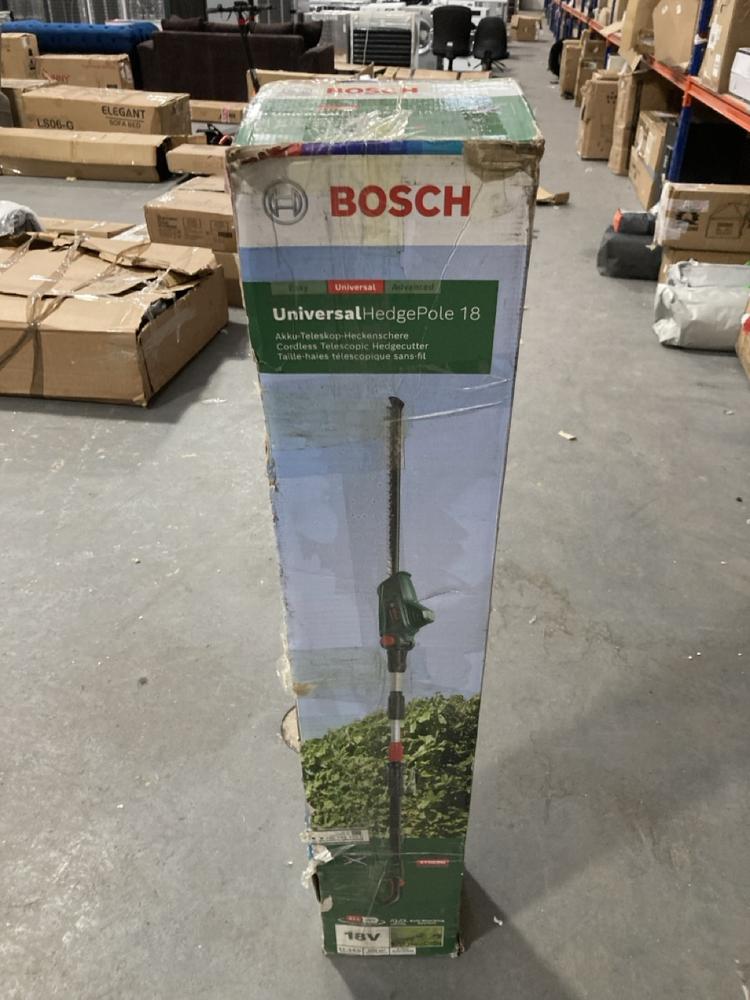 Lot 383  
            Chesterfield SR39 - Collection or Optional Delivery Available 

                
BOSCH CORDLESS TELESCOPIC HEDGE CUTTER MODEL: UNIVERSALHEDGEPOLE 18 ORIGINAL RRP-...