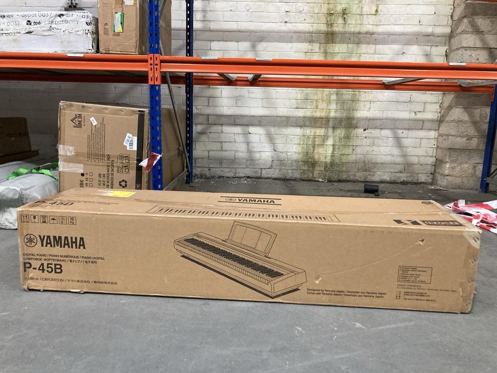 Lot 391  
            Chesterfield SR39 - Collection or Optional Delivery Available 

                
YAMAHA P-45B DIGITAL PIANO ORIGINAL RRP- £289 (LOCATION: B RACKING)