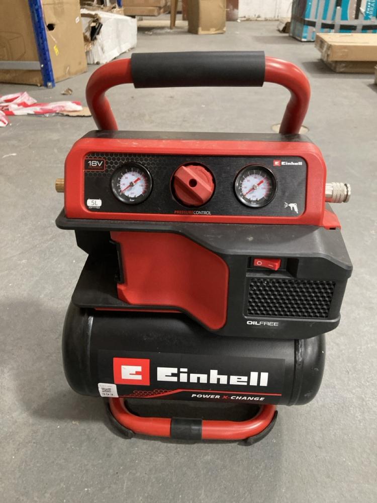 Lot 393  
            Chesterfield SR39 - Collection or Optional Delivery Available 

                
EINHELL POWER X-CHANGE AIR COMPRESSOR MODEL: TE-AC 18/75 LI OF ORIGINAL RRP- £153...